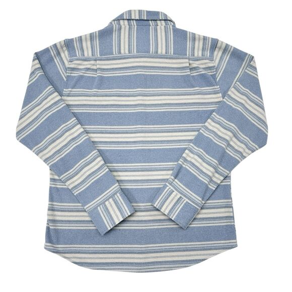 Sperry Flannel Button Down Shirt Mens Large Blue White Striped Preppy Coastal - Picture 3 of 10